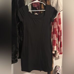 Ribbed Black Mini Dress